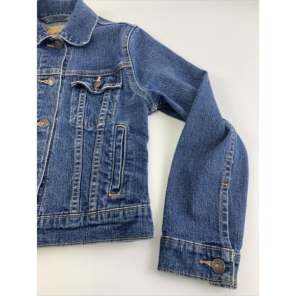 Levi Strauss Youth Girls Denim Jean Jacket Button Collared Fitted Size Large - Picture 5 of 14